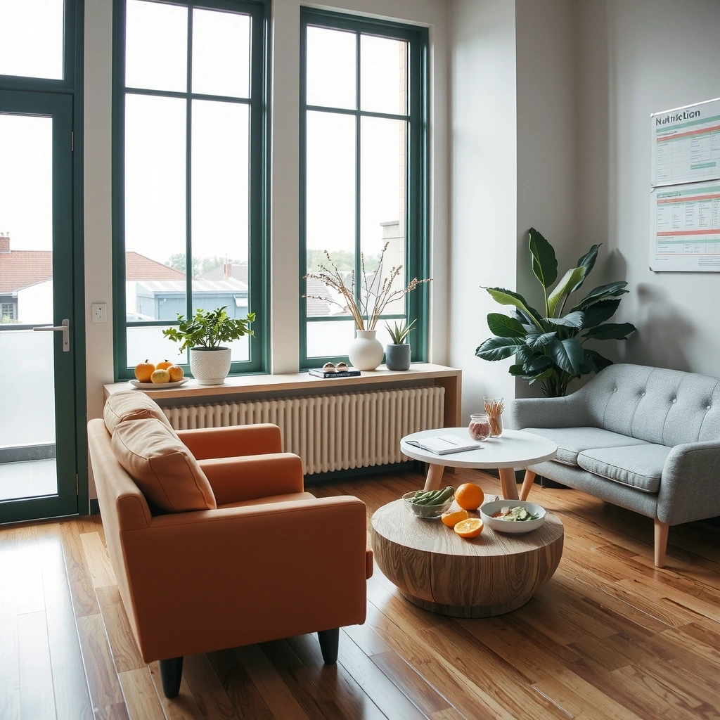 Moderne Praxisräume der Ernährungsberatung VitalGesund mit beratendem Gespräch