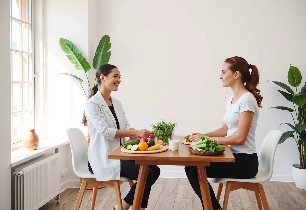 Ernährungsberatung Beratungsgespräch in moderner Praxis